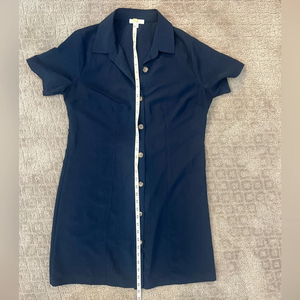 NWOT Nordstrom BP Navy Blue Shirt Dress With Drawstring in the Back, Size Medium - Picture 11 of 11